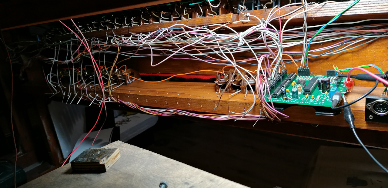 Electronics being assembled in top part